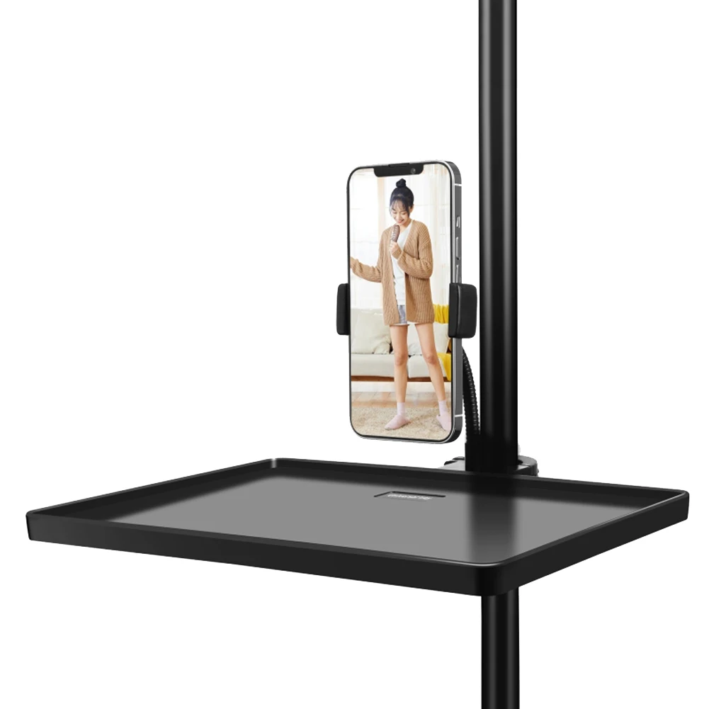 Sound Card Tray Phone Holder Microphone Stand with Phone Clip Suitable for Live Tripod Bracket Accessories-27X20.6Cm