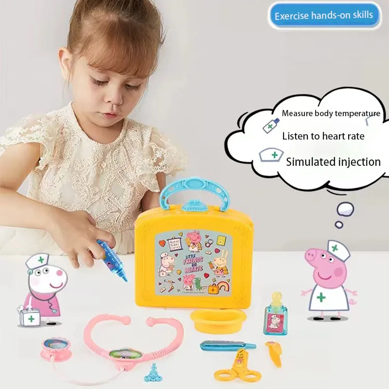 Peppa Pig Peggy Medical Kit Simulation Toy Nurse Doctor Play Set Boys Girls Children Home Stethoscope Play House Gifts