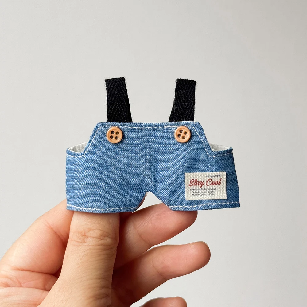 [بدون دمية] ملابس دمى قطيفة لـ Mini Labubu 4.0 وشاح مثلث وزرة ريترو إكسسوار ملابس دمية هدايا عصرية