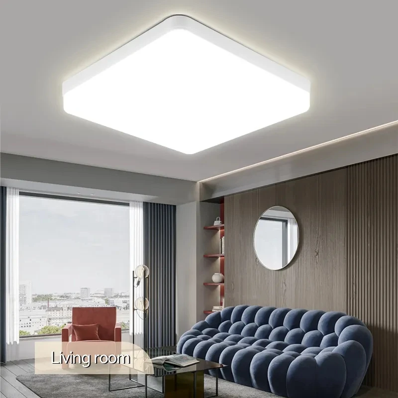 Luz de techo LED de 110V y 220V, lámpara de techo moderna impermeable de 20w/30w/40w /50w para sala de estar, dormitorio, baño, iluminación de cocina