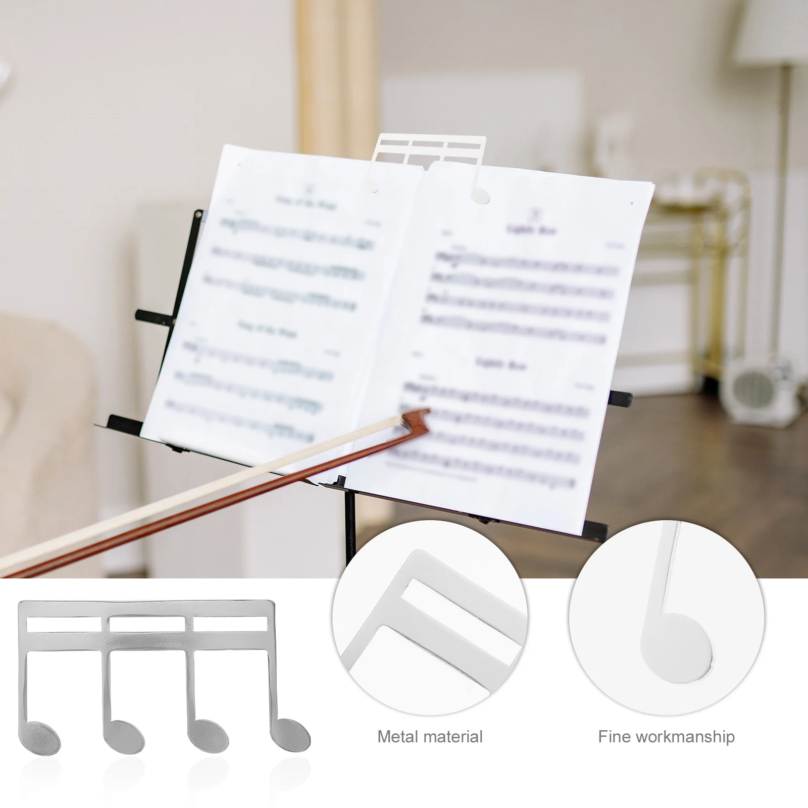 

Metal Music Book Clip Portable Sheet Music Page Holder Books Magazines Recipes Piano Guitar Players