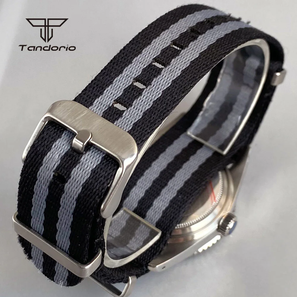 Tandorio GMT 38mm Automatic NH34 Men\'s Watch Sapphire 20BAR Diver Date Mechanical Watches 24H Bezel Stainless Steel Wristwatch