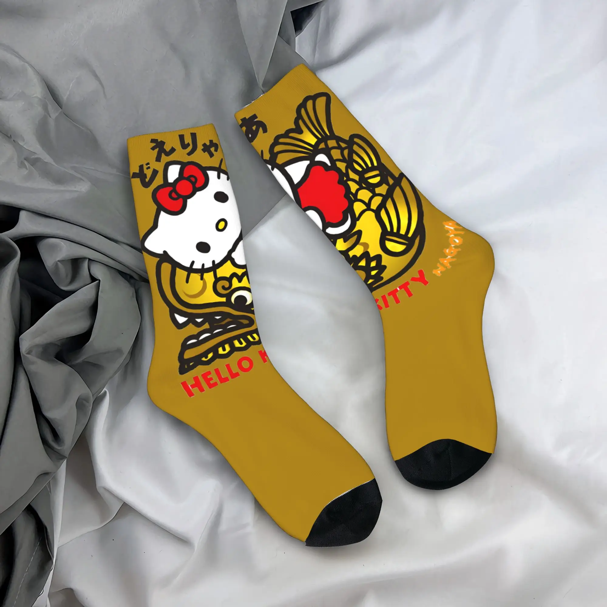 

Мужские носки Hello Kitty Aichi Nagoya, чулки для зимнего отдыха, средние мягкие носки, спортивные нескользящие носки для бега на заказ