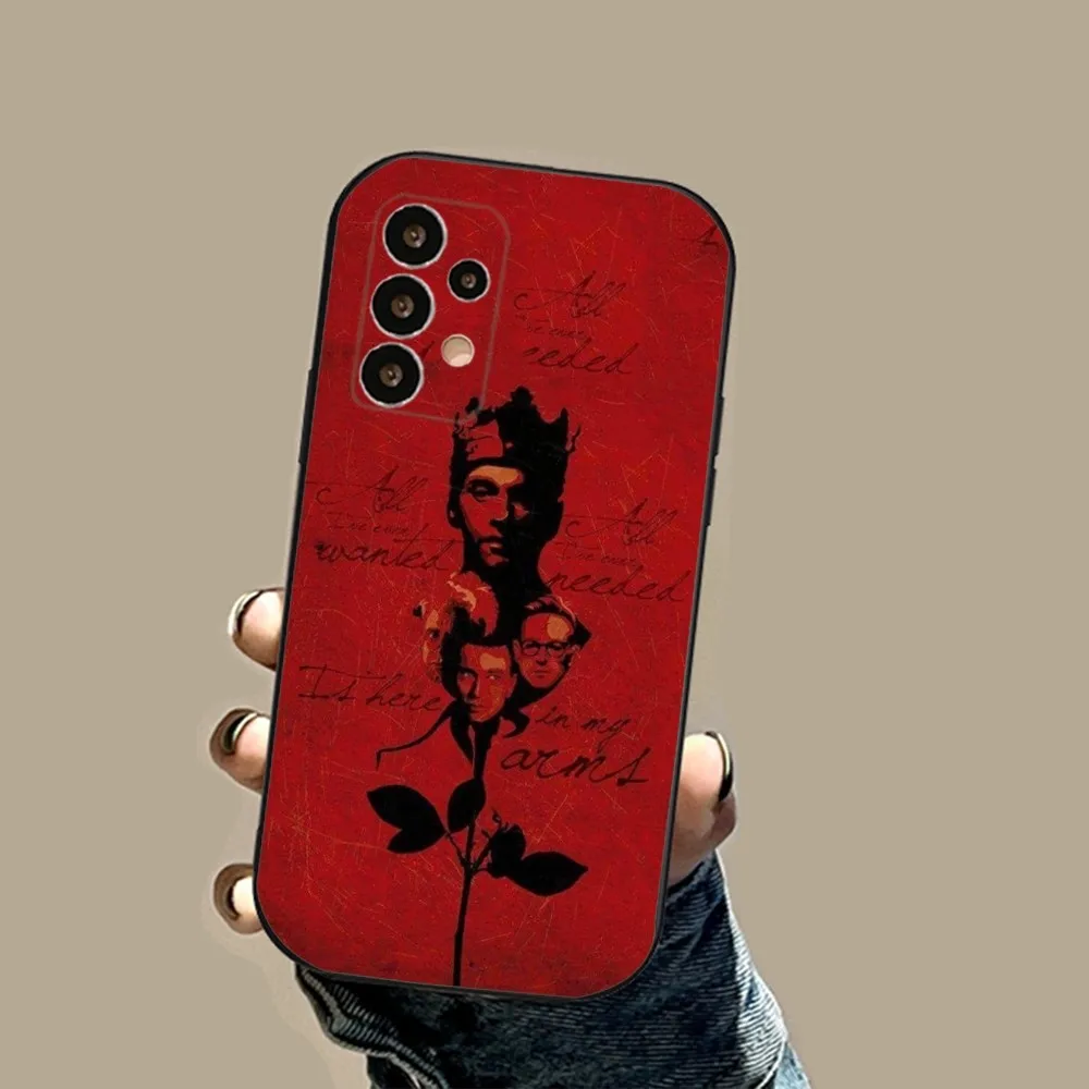 D-Depeche M-Mode Rock Band Phone Case For Samsung S24,23,23,22,30,21,10,9,Note20 Ultra,Lite,Ultra,5G,Plus,FE,Black Soft Case