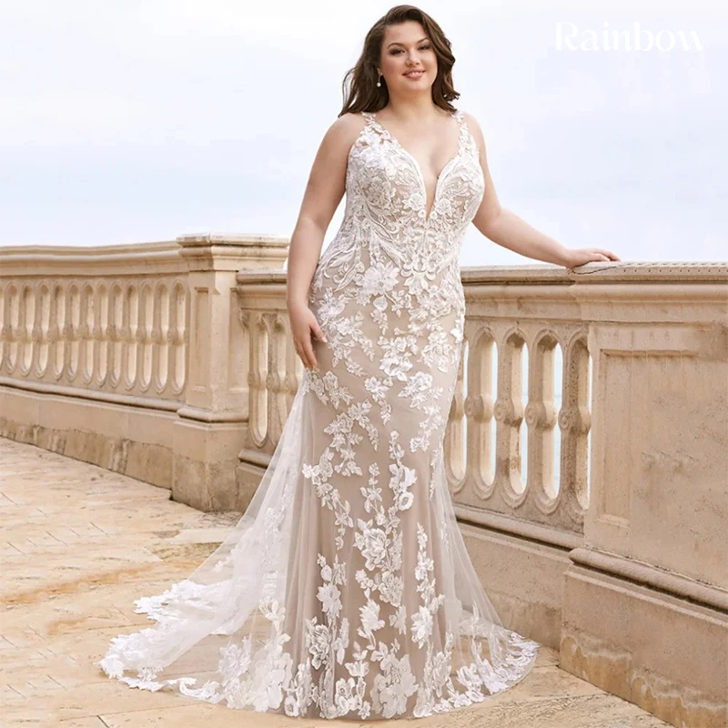 

Изящное свадебное платье больших размеров из органзы с вышивкой, А-силуэт, длина в пол, с длинными рукавами, круглый вырез, на заказ, Vestido De Novia