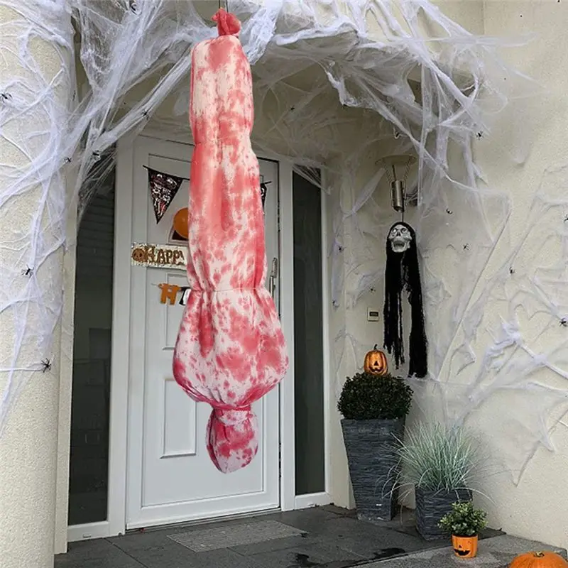 A56K Hot Inflatable Corpse Scary Hanging Halloween Decor Outdoor Scary Corpse in Bag Hallowmas Creepy Haunted House Prop