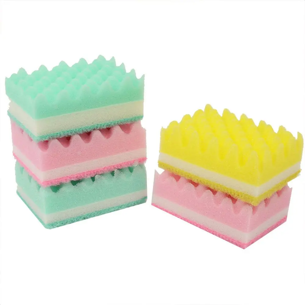 

Colorful Lovely Color Random Household Kitchen Cleaning Tool Washing Sponge Home Essential Wave Sponge