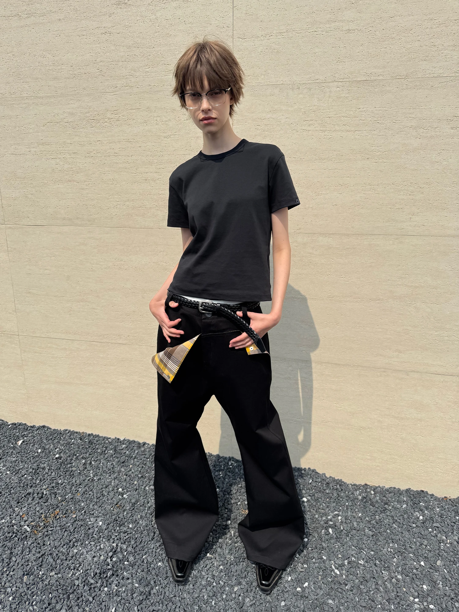 CasseSango Original Plaid Low Waist Pants Casual Long Trousers Loose Design Sensation Micro Flared Pants for Youth Daily Wear