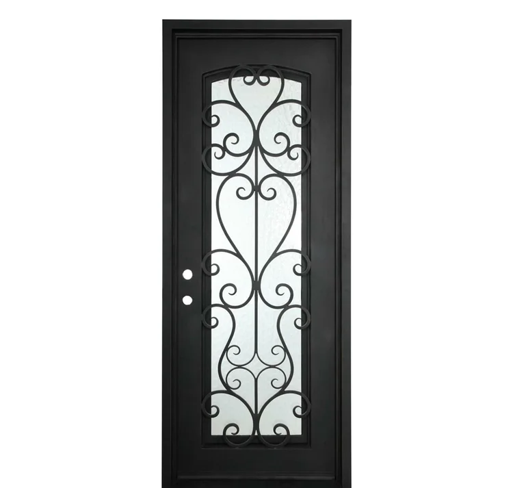 Modern Design Wrought Iron Security Door Entrance Exterior Metal Door