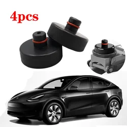 4pcs For Tesla Model X/S/3 Black RubberJackLifting Point Pad AdaptersPremiumStyling Enhanced Protection Easy Jacking Support Pad