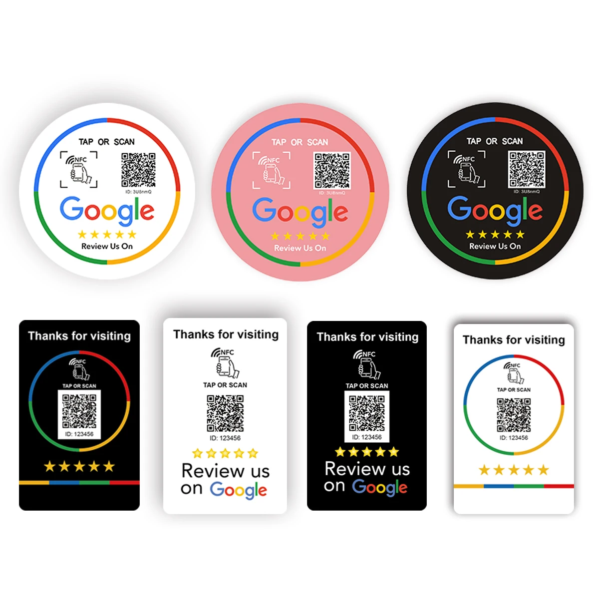 NFC 215 Программируемый QR-код TAP Обзор Google Акриловые наклейки Карта NFC Станция Таблица 13,56 МГц Водонепроницаемая подставка NFC Обзорная карта