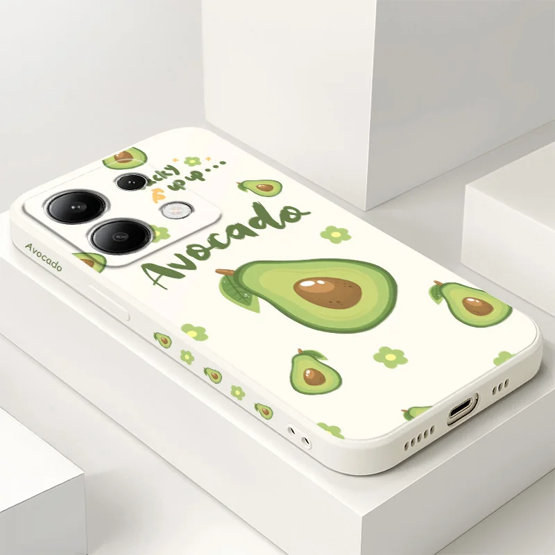 

Pollen Avocado Phone Case For Xiaomi Redmi Note 14 13 12 12S 11 11S 10 10S 9 9S Pro Plus 4G 5G Liquid Silicone Cover