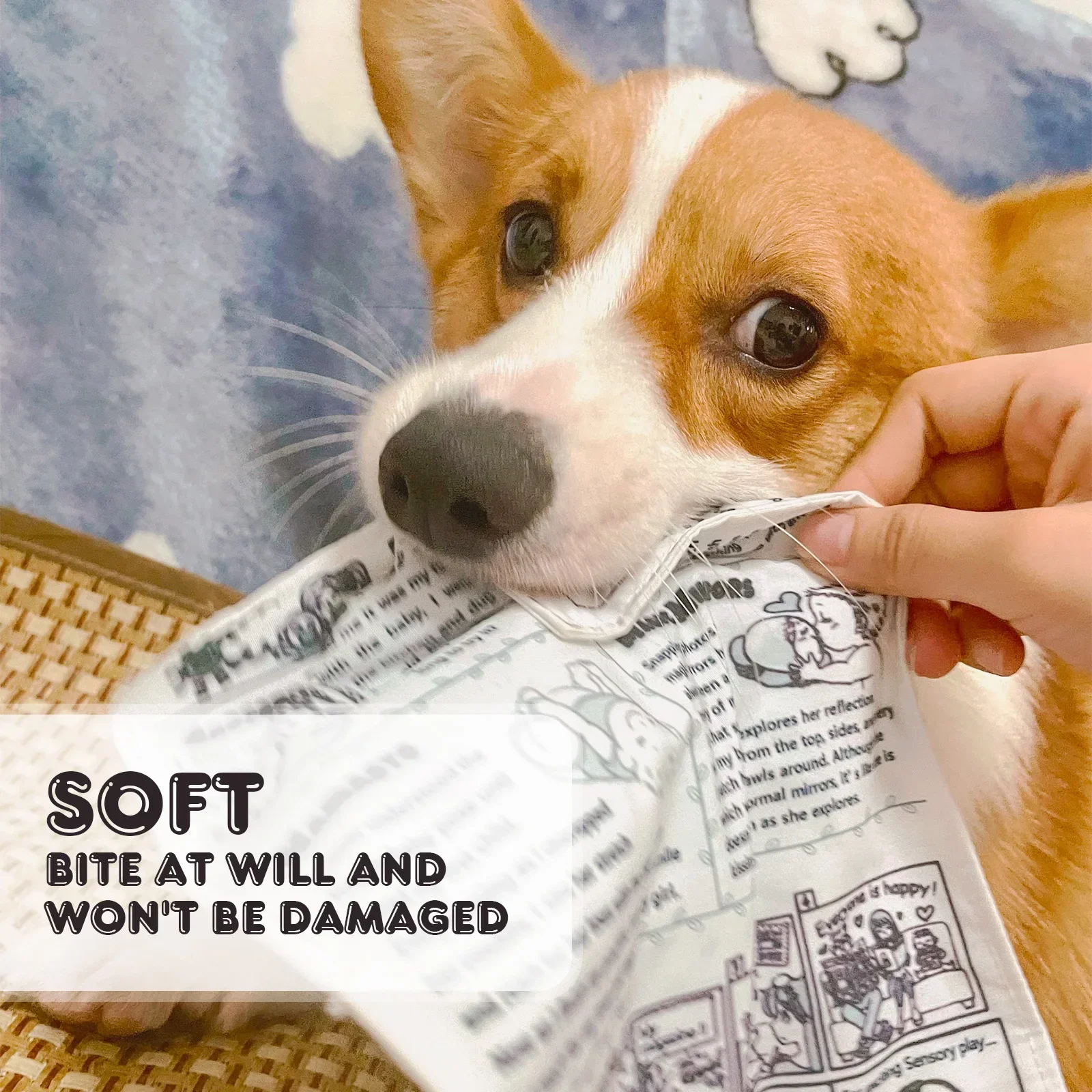 Newspaper Dog Toys Funny Paper Rubbing Sound Small Medium Chew Dog Toys Bite Resistant Tissue Replacement Dog Clean Teeth Toys