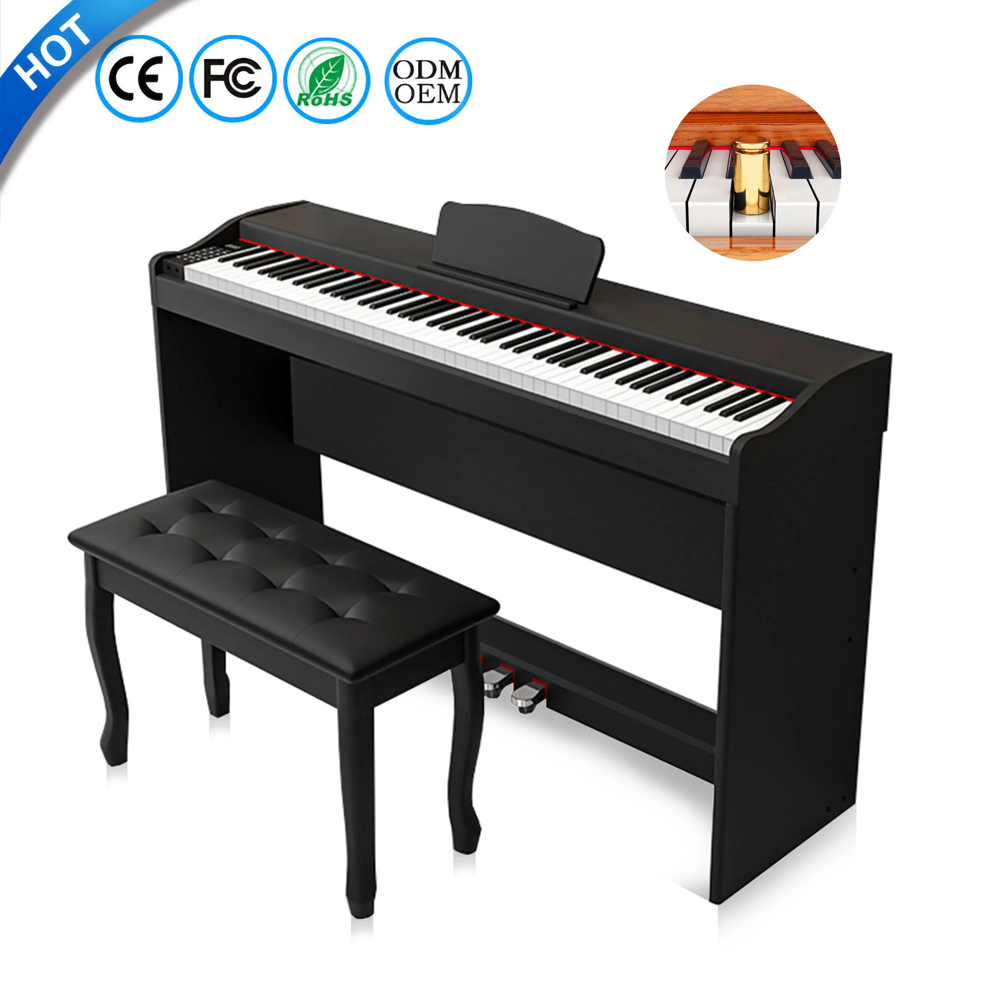 Keyboard 88 Key Weighted Digital Piano 88 Keys Electric Piano Professionnel