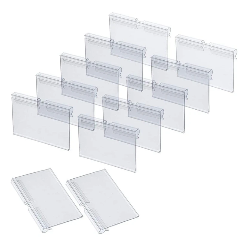 

500Pcs Clear Plastic Label Holders For Wire Shelf Retail Price Label Holders Merchandise Sign Display Holder (6 X 4 Cm)