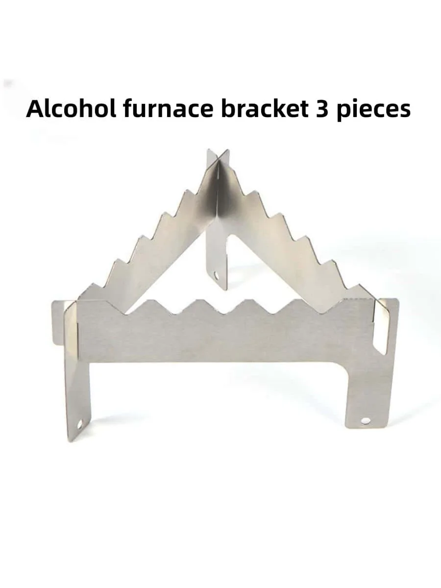 3pcs Outdoor Picnic Stove Stainless Steel Liquid Solid Alcohol Stove Portable Small And Simple Alcohol Stove Bracket