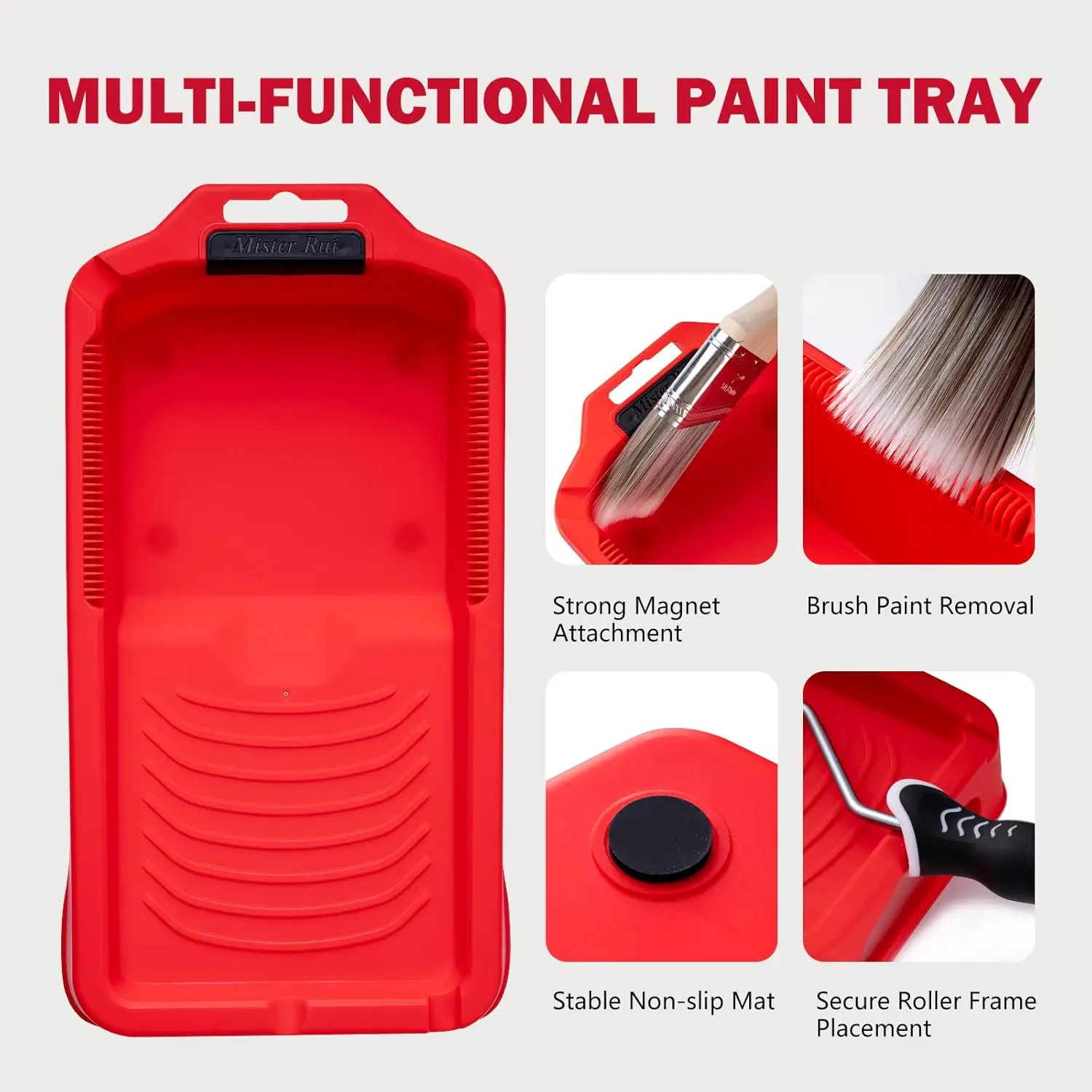 13 Piece Mini Paint Roller Kit with 4-Inch Microfiber Rollers, Ergonomic Handle, Paint Tray & Liners for House Painting and view 3