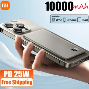 Xiaomi 10000mAh Bank Daya Nirkabel Magnetik Tipis PD25W Pengisian Cepat Baterai Eksternal Portabel untuk Magsafe untuk iPhone Samsung 8 bank daya penjualan terbaik dengan pengisian nirkabel - №