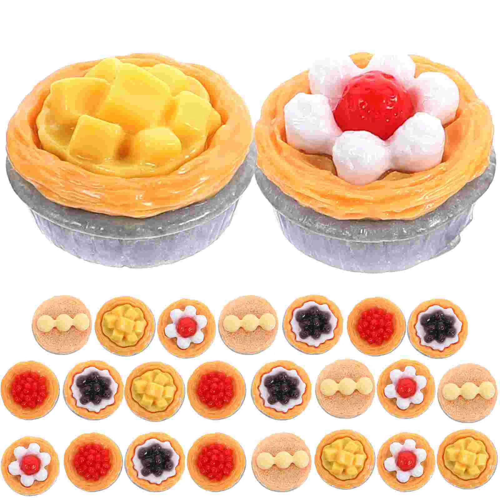 

20 Pcs Shiwan Egg Tart Models Simulated Fake Food Photography Prop Dessert Realistic Simulation Artificial Resin