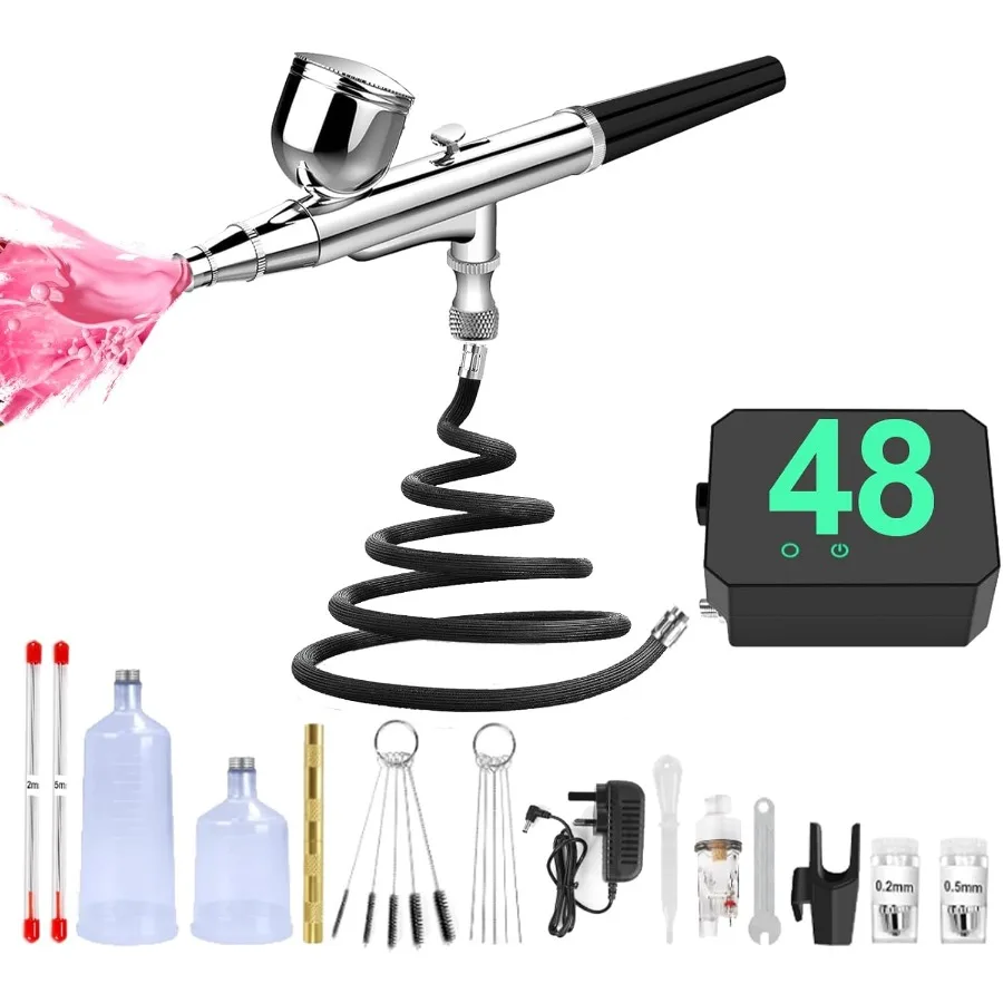 

Профессиональный набор аэрографов для дизайна ногтей с компрессором для салона и домашнего использования. 3 регулируемых настройки PSI 25 35 48 для Consi.