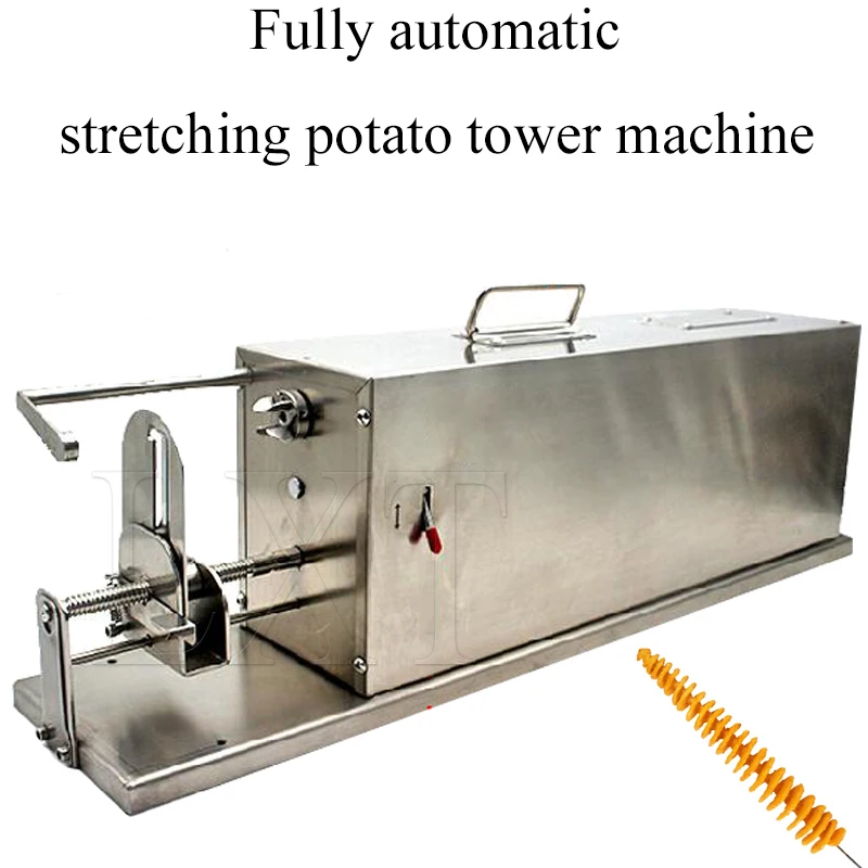 Spiral Chips Twisted Potato Slicer French Fry Cutter Potato Tower Making Machine Automatic Stretch Electric Potato Slicer