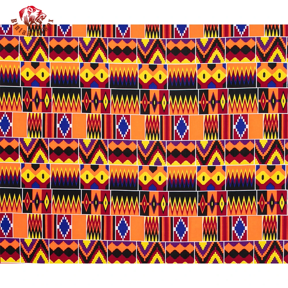 Bintarealwax nowa afryka tkanina bawełniana Kente Ankara sukienki moda nigeryjska tkaniny batikowe 3/6 jardów/partia materiał 24FS1053