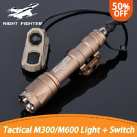 Tactical Surefir Flashlight SF M300 M600 Weapon Light AXON Switch Fit 20mm Picatinny MLOK KEYMOD Rail Airsoft Hunting Gun Lamp