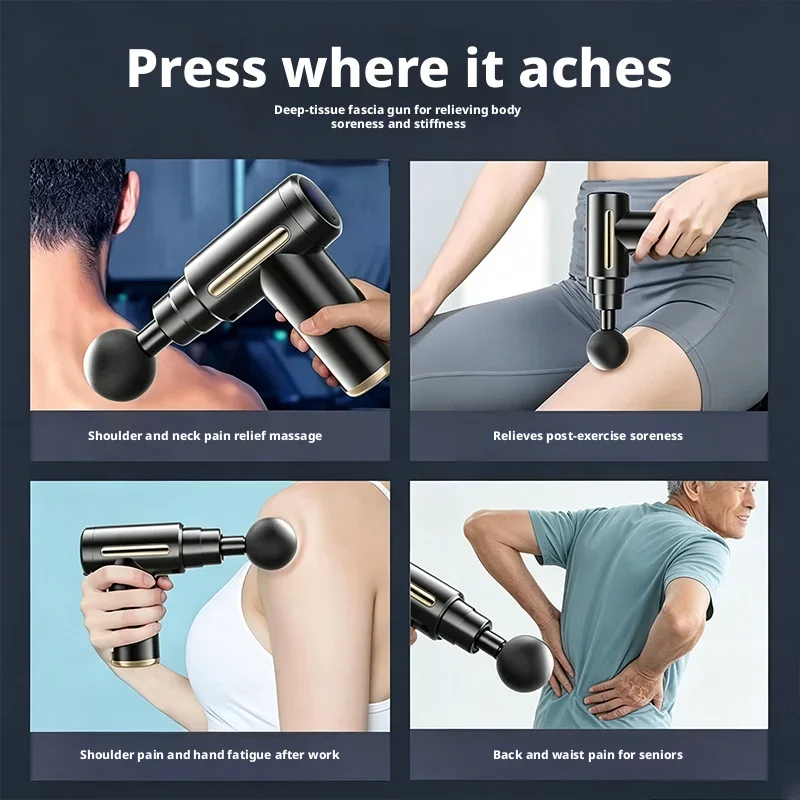 6 Speed Mini Electric Fascia Gun Deep Tissue Muscle Massager Portable Body Relax Massage Gun For Sports Pain Relief view 5