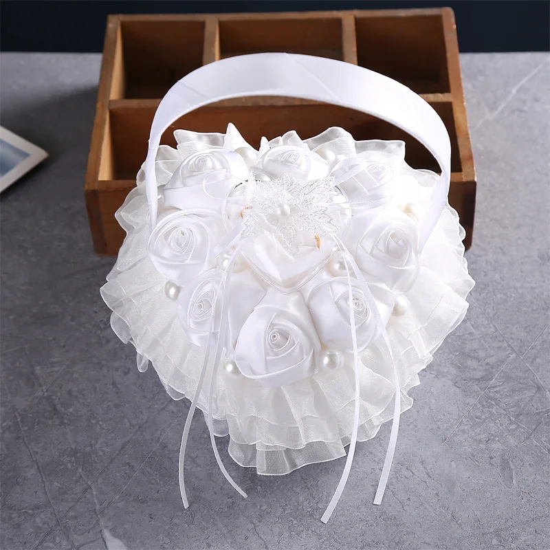 زهرة الحب الطفل الدانتيل الغزل وسادة حلقة ، إنتاج اطلاق النار الإبداعي ، الزفاف الغربي ، الدعائم البيضاء ، اللوازم