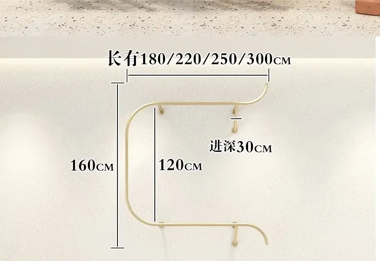 Clothes store display rack Double layer clothes rack Children's wear rack Decorative display rack Gold clothes pole