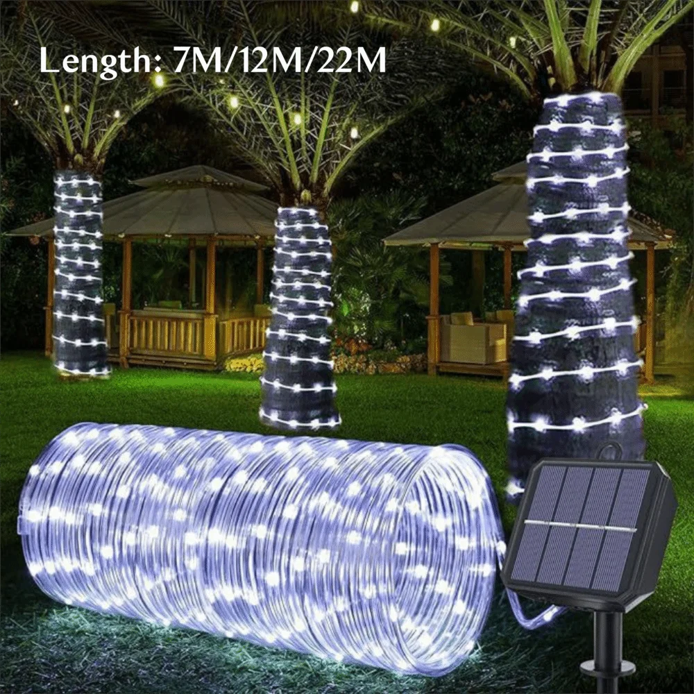 Waterproof Solar String Lights PVC Christmas Decoration LED Strip Lights Solar Powered Flexible Tube Lamp