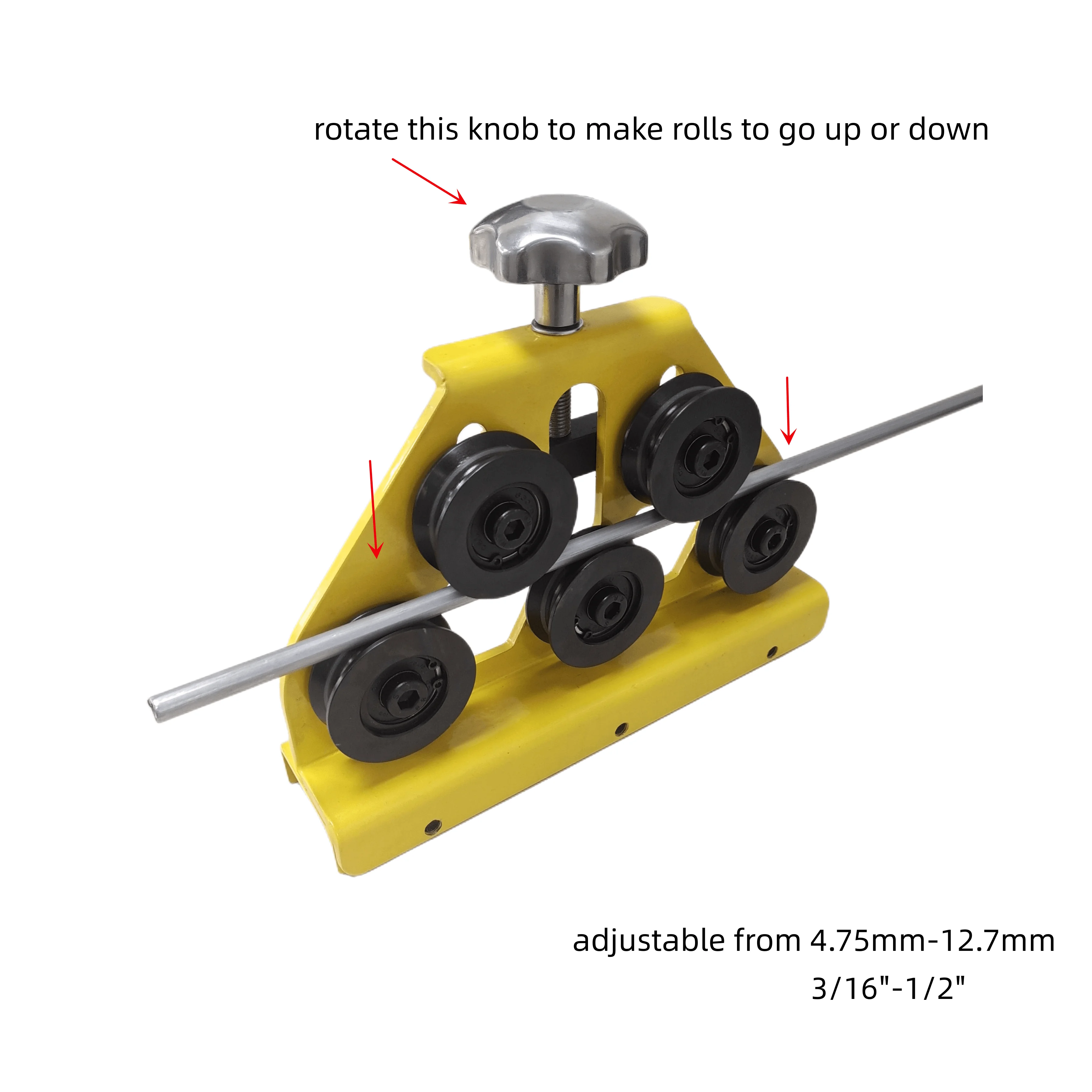 Stainless Steel Pipe Straightener Diameter 4.75-12.7MM Adjustable Copper Aluminum Tube Five-Wheel Manual Straightening Tool