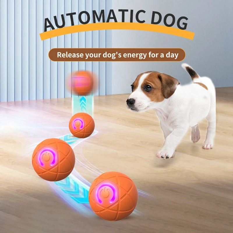 New Smart Dog Toy Ball Electronic Interactive Pet Toy Moving Ball USB Automatic Companion Toy Jumping Ball