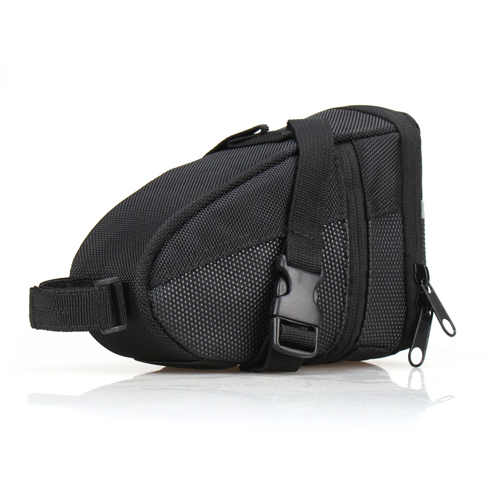 Bike Saddle Bag Shockproof Cycling Seat Pack With Reflective Rear Light Storage Pouch For Mountain Bicycle Outdoor Riding