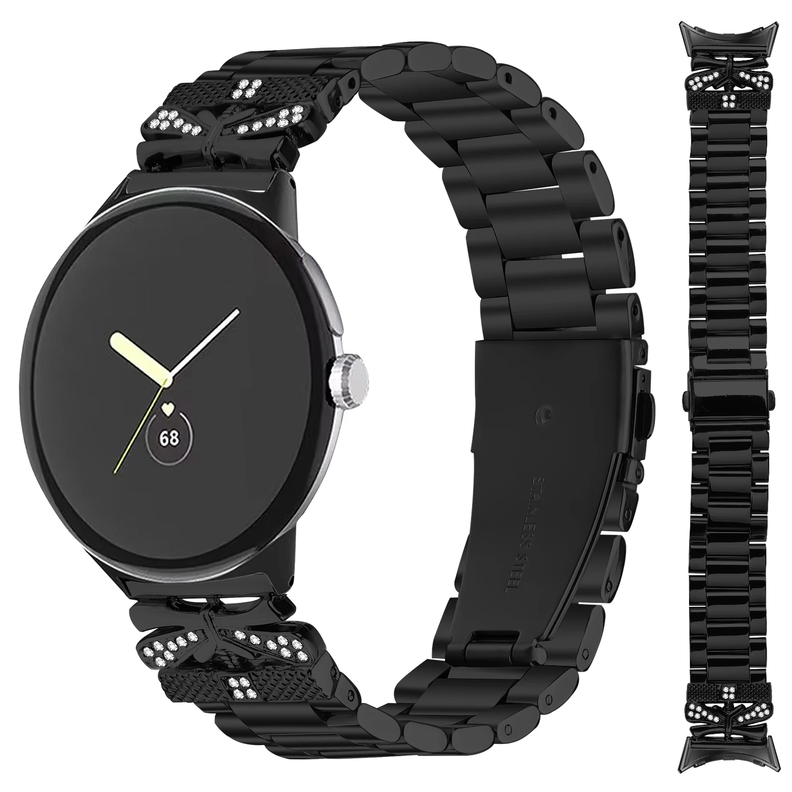 حزام من الفولاذ المقاوم للصدأ لساعة Google Pixel Watch 2 Smartwatch سوار معدني بديل لسوار معصم Google Pixel Watch3 41 ملم