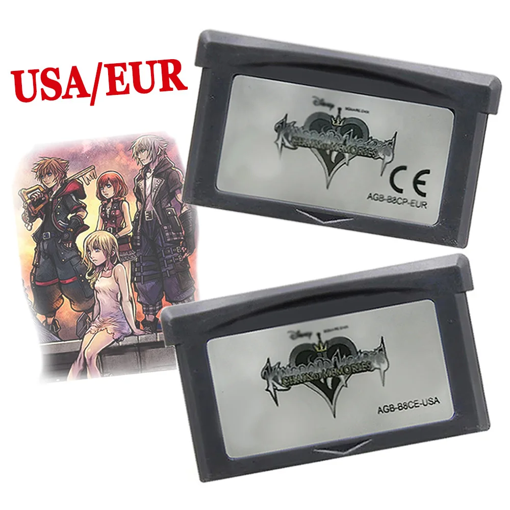 32bit Kingdom Hearts Chain of Memories Cartridge Card for Game Boy Advance GBA SP GBM NDS DS Lite NDSL Console English