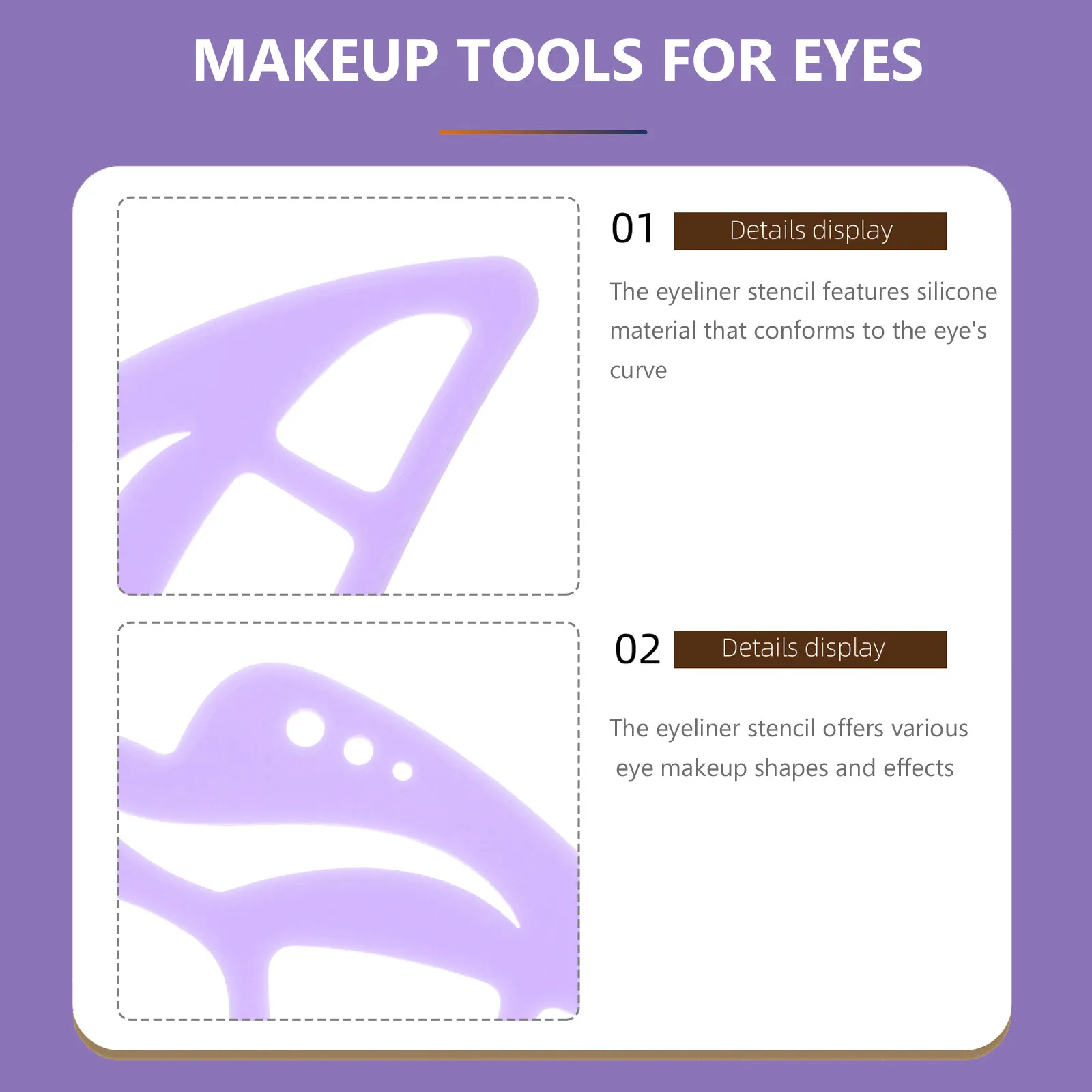 Plantilla de Silicona Reutilizable para Sombra de Ojos - Herramienta de Maquillaje para Looks Rápidos - Guía Precisa para Delineador de Ojos Doble