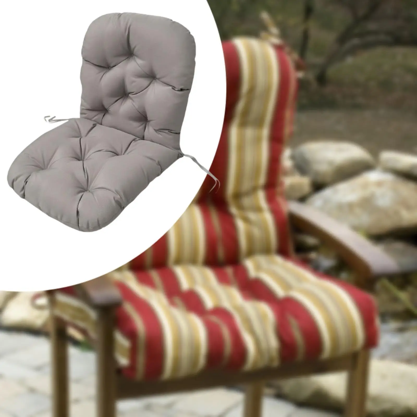 Outdoor Seat Back Chair Cushion Spring Summer Seasonal Rocking Chair Cushion light grey
