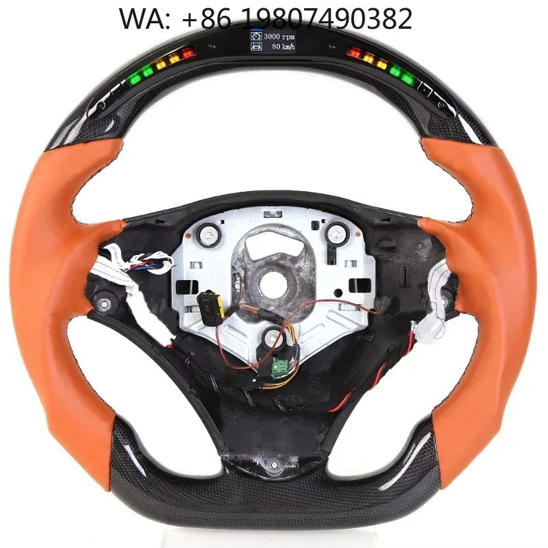 

New LCI Carbon Fiber Leather Steering Wheel Custom Racing Sport For Mid-size Luxury Auto Interior