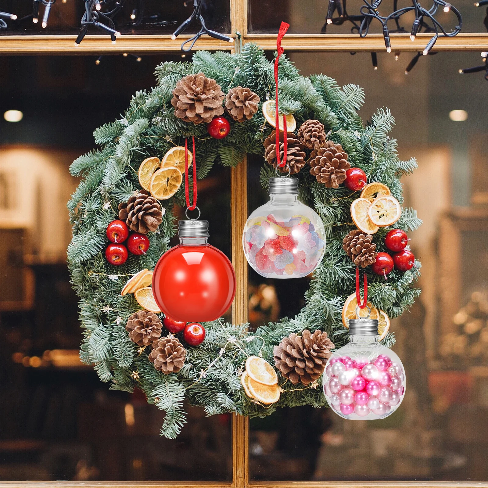 

12pcs Transparent Round Bulb Bottle 150Ml Fillable Christmas Tree Ornaments Wedding Party Decorations Diy Juice Container Clear