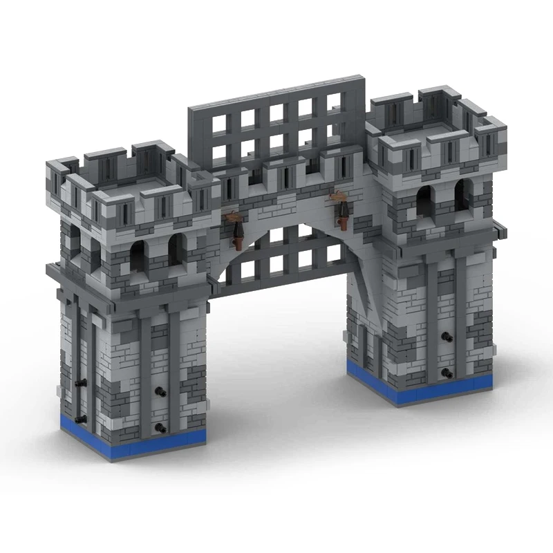 MOC-67137 Stone Wall Gate Modular Building Block Assemblyรุ่นปราสาทยุคกลางบรรยากาศอนุภาคDIY Creative Gifts1539PCS