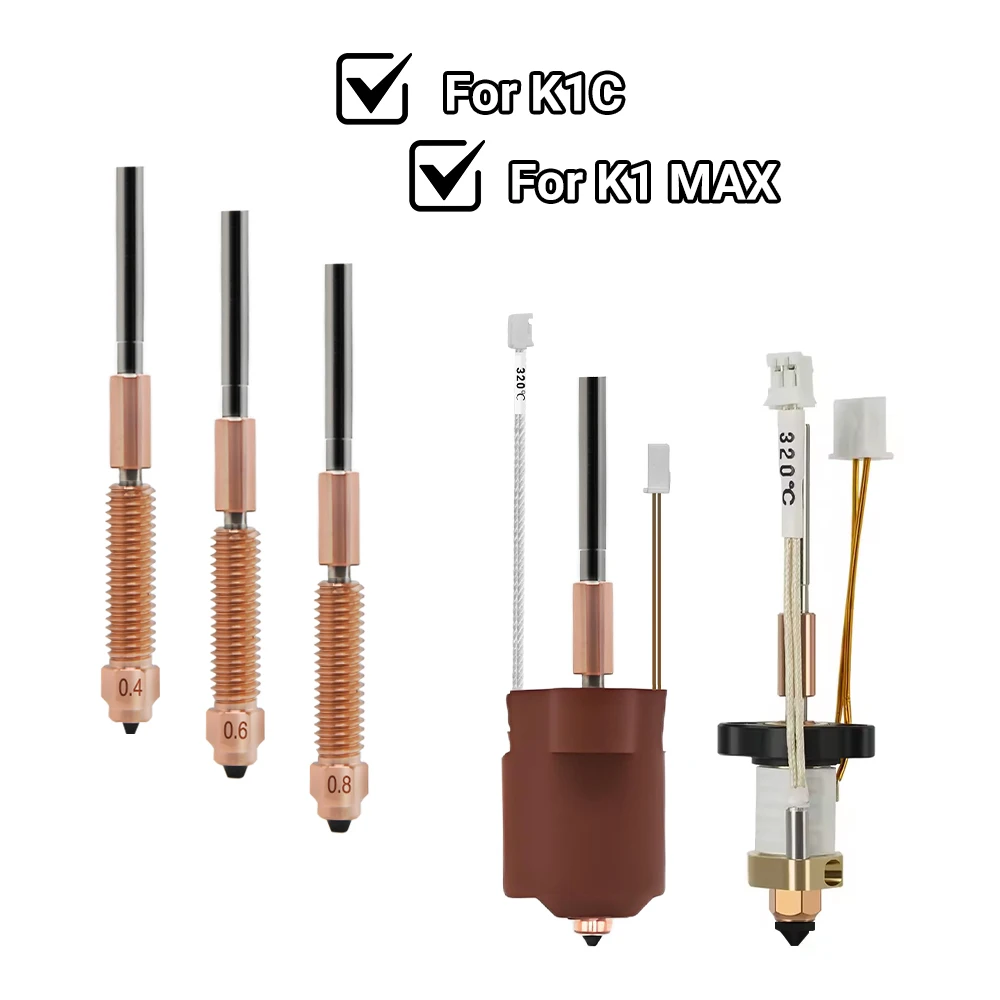 

For K1C / k1 Max Hotend Ceramic Heating Block 3D Printer Parts Upgrade Heatsink Quick-Swap Nozzle Kit K1 Max Hot End Assembly