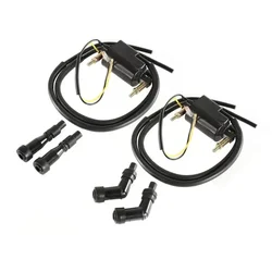 Ignition Coil Set For Suzuki GS550 GS750 GS850 GS1000 2 Dual Output + 4 Ohm Coils with spark plug caps #33410-45012