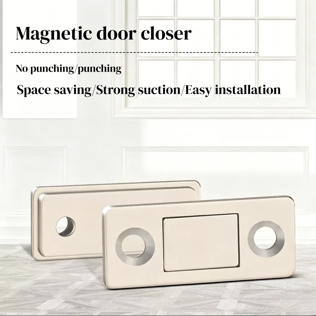 4-piece of magnetic cabinet door locks，adhesive drawer magnets keep closed，stainless steel cabinet door locks，easy to install
