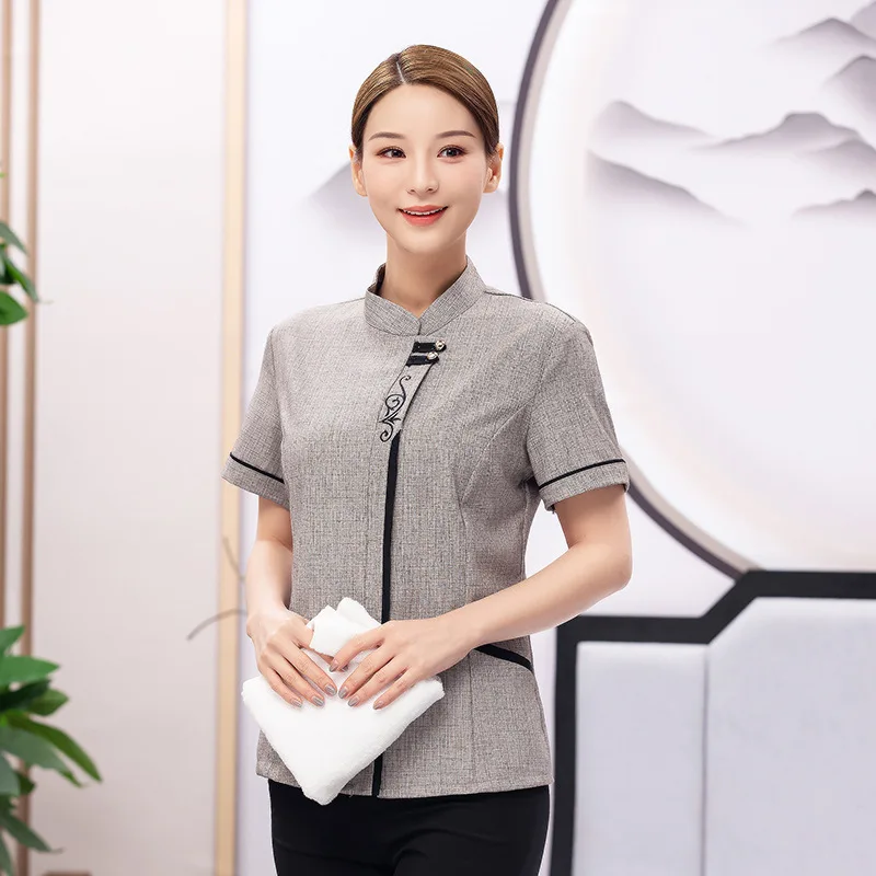 Uniformes de ménage d'hôtel, nettoyeur de chambre d'amis, propriété, entretien ménager de tante, vêtements de travail d'été pour femmes, manches courtes
