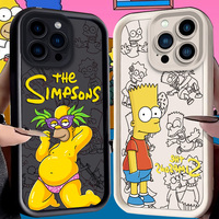 Disney The Simpsons Plain Case for iPhone 16 15 14 13 12 11 Pro Max XS X XR 8 7 6S 6 Plus SE 2020 Silicone Shockproof Back Cover