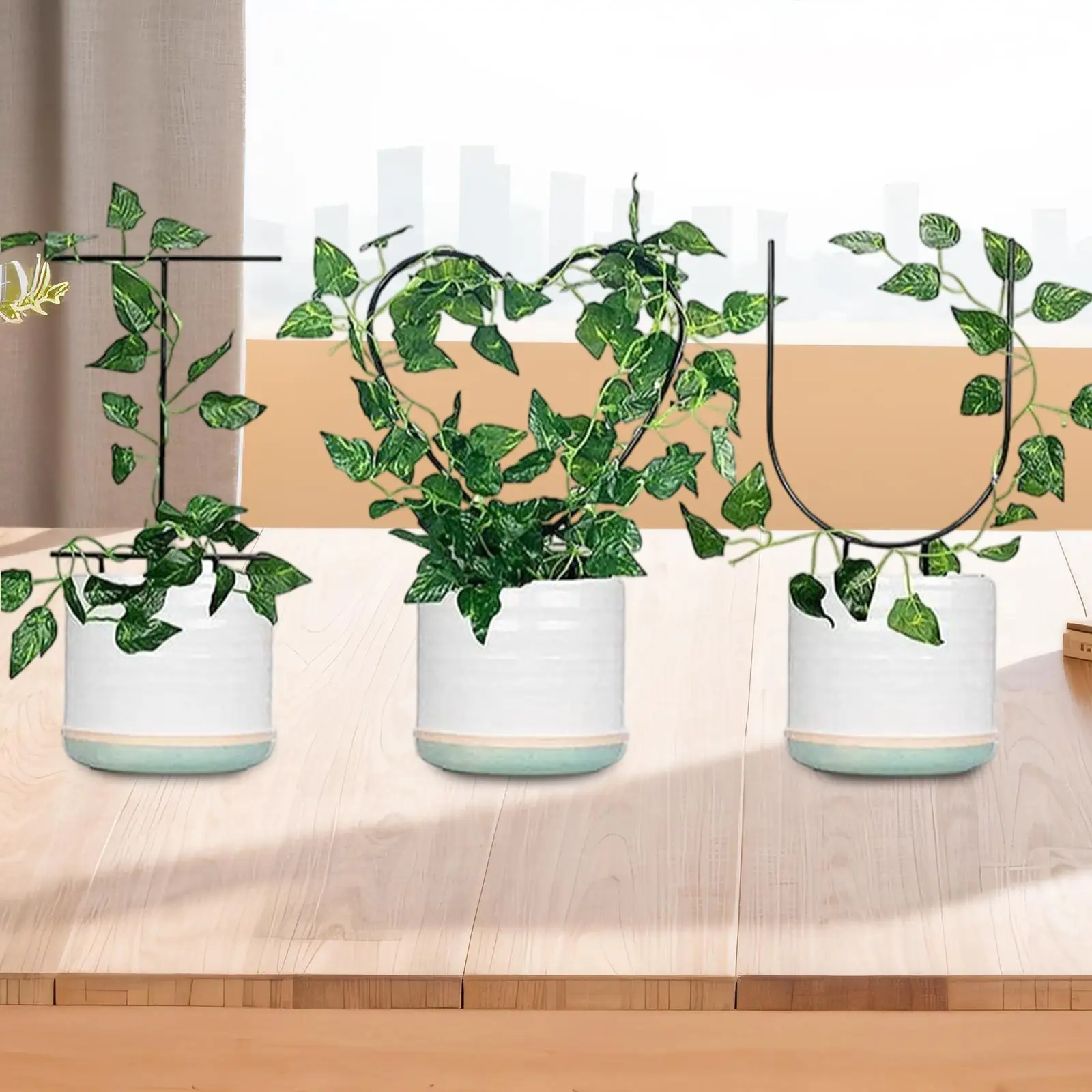 3 piezas de adorno de estacas de plantas de enrejado de jardín resistente, para plantas en macetas de hierro negro, para plantas en macetas de hortensia, tomate rosa
