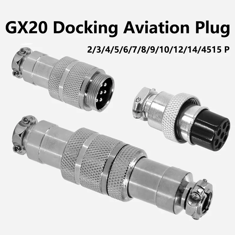 

5/20/100PCS 2/3/4/5/6/7/8/9/10/12/14/15 Pin GX20 Butting Aviation Socket Plug Male Female Wire Cable Circular Panel Connector