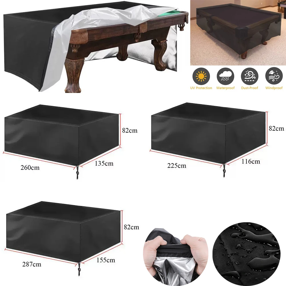 

Pool Table Cover 210D Polyester Oxford Cloth, Durable Dustproof Cover Fit for 7/8/9 Ft Pool Tables