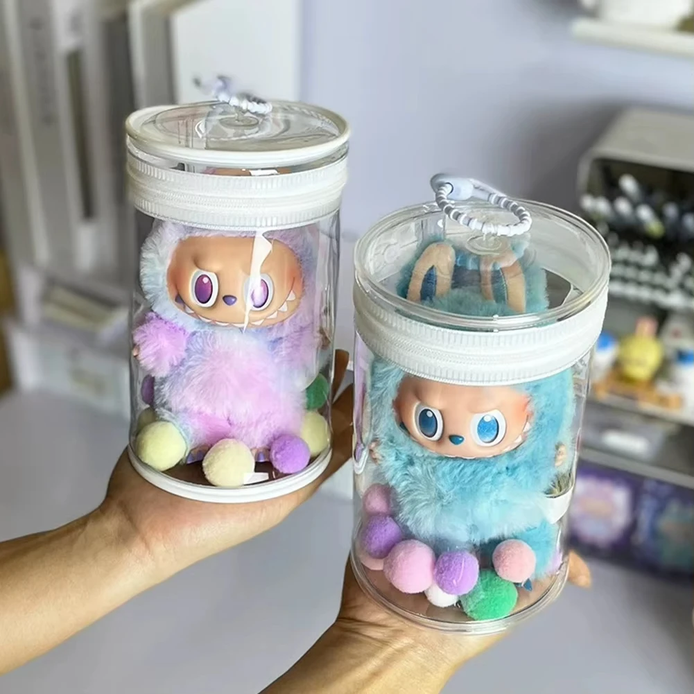 Funda protectora para muñeca, funda transparente para exhibición de muñeca, cubierta antipolvo, bolsa con cremallera, organizador, accesorios para muñecas con bolas de colores aleatorios